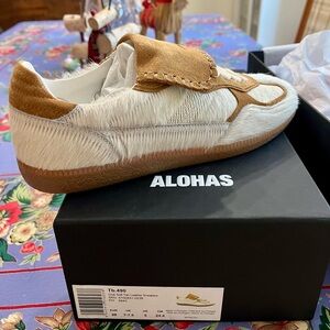 ALOHAS Club Soft Tan Leather Sneakers